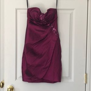 Purple/Wine one shoulder cocktail dress.